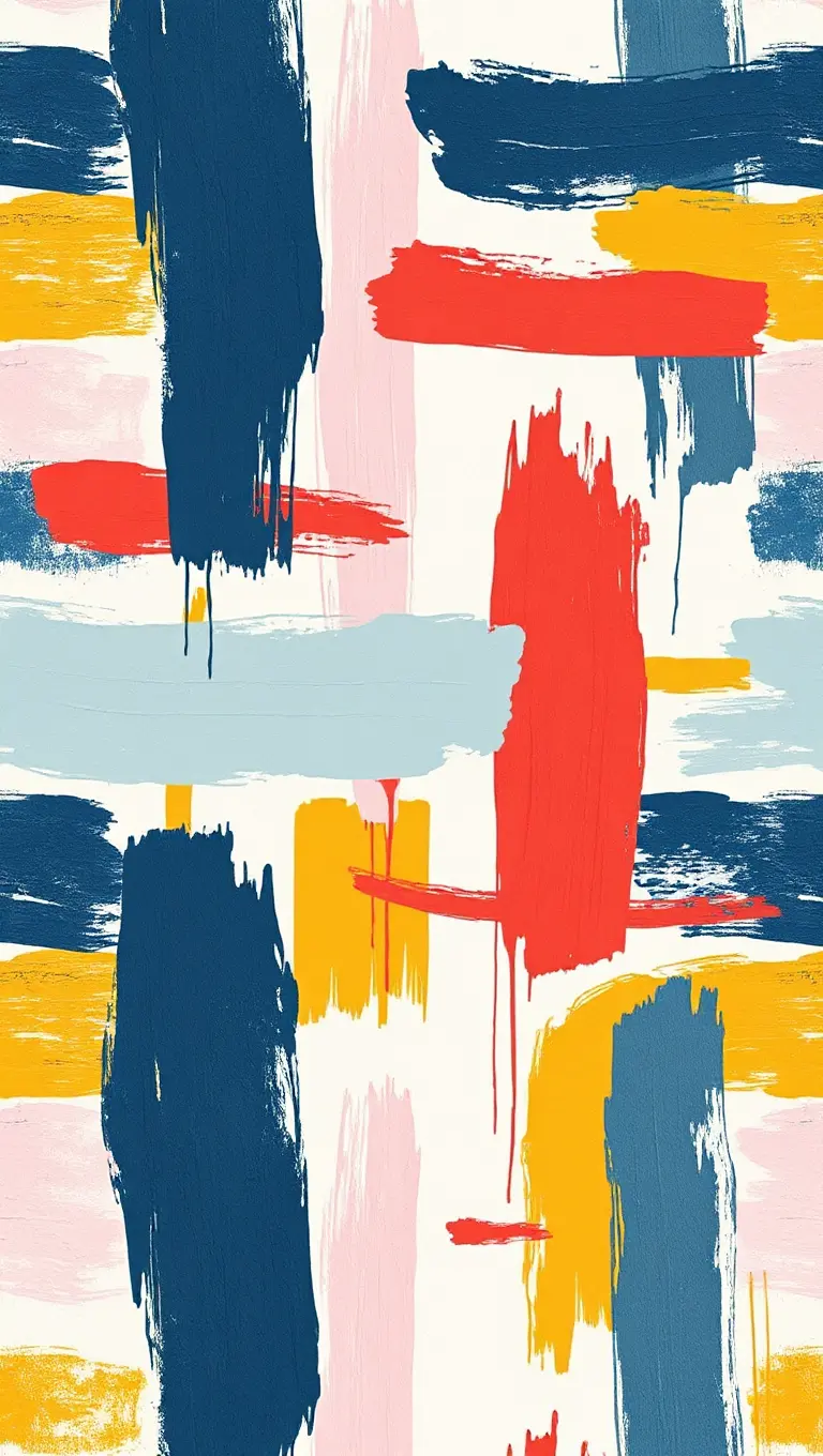 Modern Abstract Wallpaper with Bold Brushstrokes and Vibrant Colors